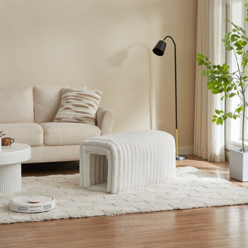 Ottoman Storage Bench Pet Supplies Corduroy Bench Cat's Nest To Hide For The Living Room, Entryway And Bedroom